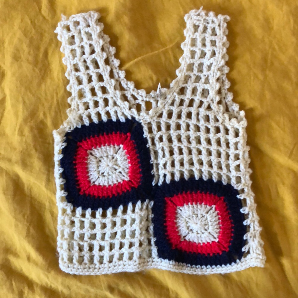Vintage 70s Crocheted Crop Top